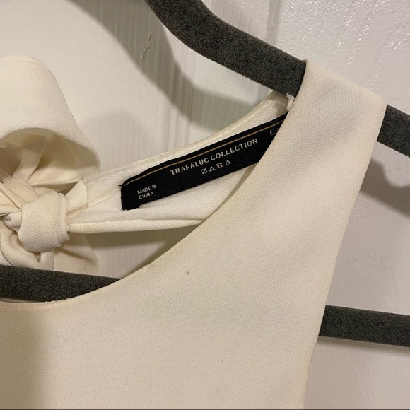 Zara White Mini Dress with Low Back - Picture 2 of 4